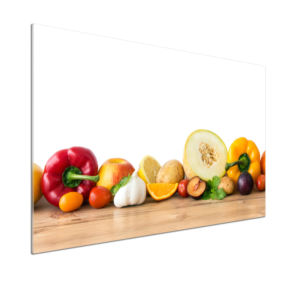 Crédence en verre avec motif Fruits et légumes