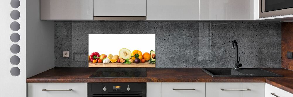 Crédence en verre avec motif Fruits et légumes