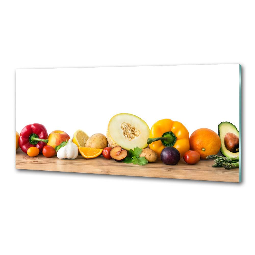 Crédence en verre avec motif Fruits et légumes