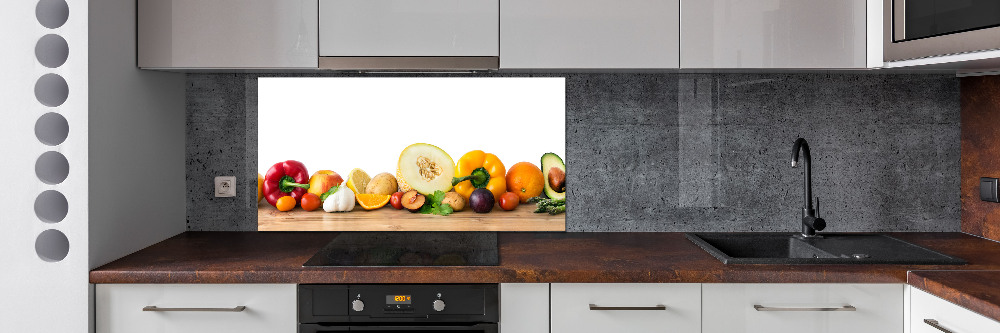 Crédence en verre avec motif Fruits et légumes