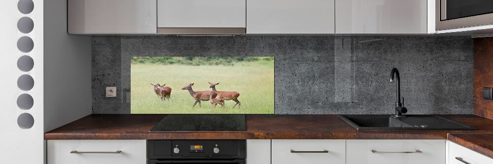 Panneau pour cuisine Cerf avec ses petits