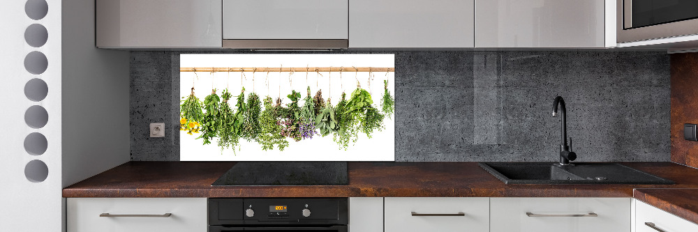 Crédence cuisine en verre trempé Herbes sur une ficelle