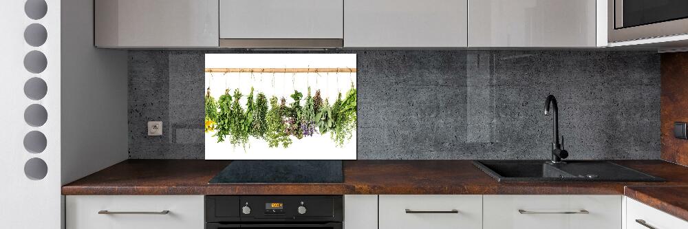 Crédence cuisine en verre trempé Herbes sur une ficelle