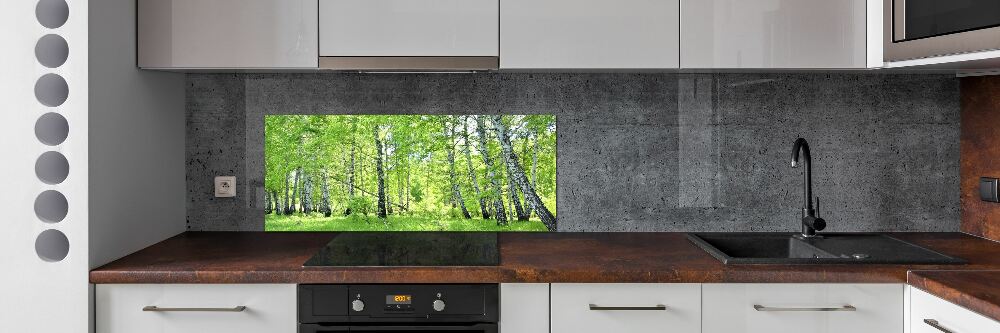 Crédence de cuisine en verre Forêt de bouleaux