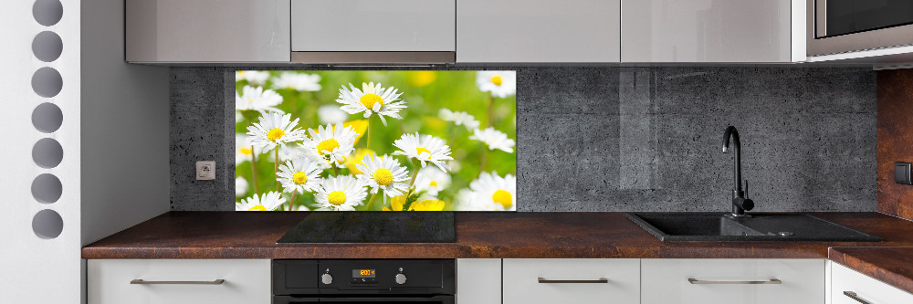 Crédence en verre avec motif marguerites