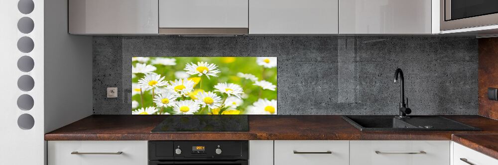 Crédence en verre avec motif marguerites