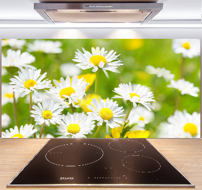 Crédence en verre avec motif marguerites