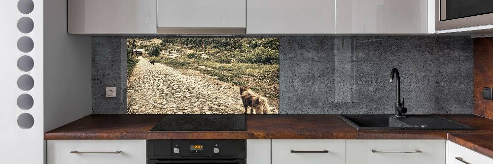 Panneau crédence cuisine Deux chiens sur une colline