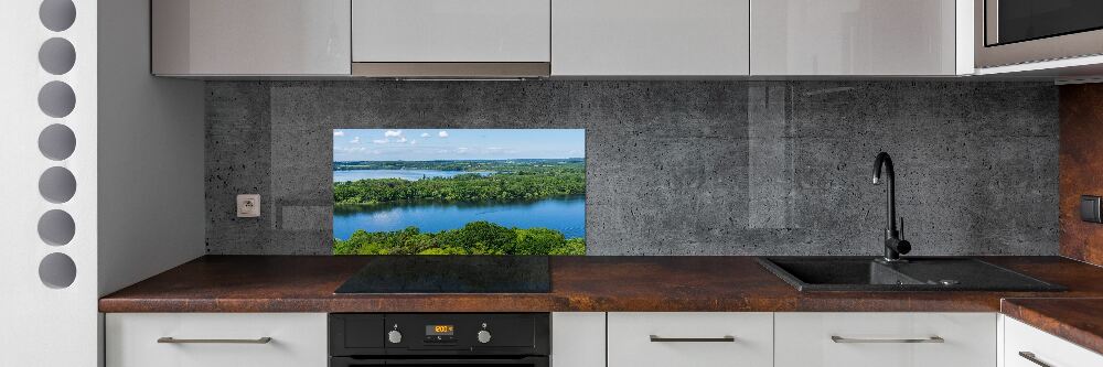 Crédence en verre trempé Forêt de bord de lac