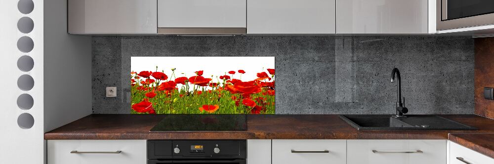 Verre pour crédence Coquelicots des champs