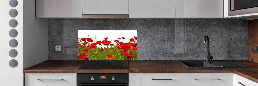 Verre pour crédence Coquelicots des champs