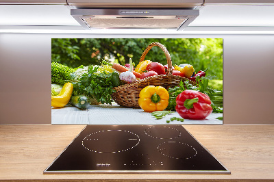 Crédence cuisine en verre trempé Panier de légumes