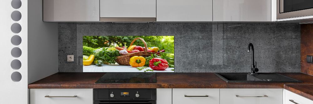 Crédence cuisine en verre trempé Panier de légumes