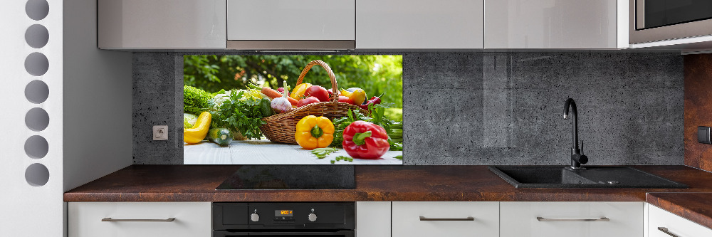 Crédence cuisine en verre trempé Panier de légumes