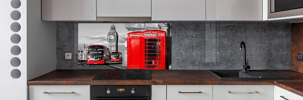 Verre pour crédence Bus rouge