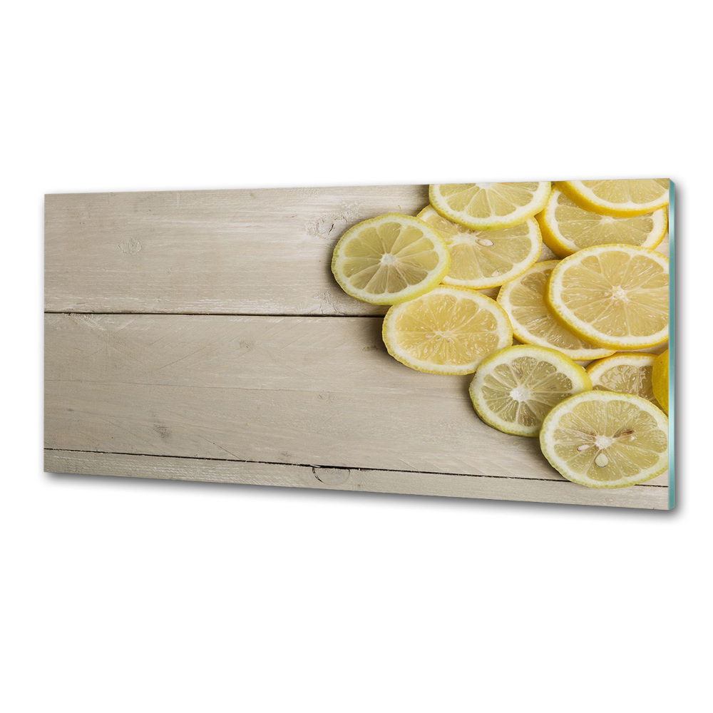 Panneau crédence cuisine Citrons en bois