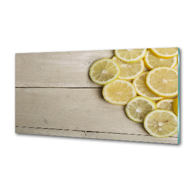 Panneau crédence cuisine Citrons en bois