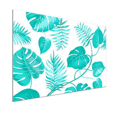 Panneau crédence cuisine Feuilles bleues tropicales