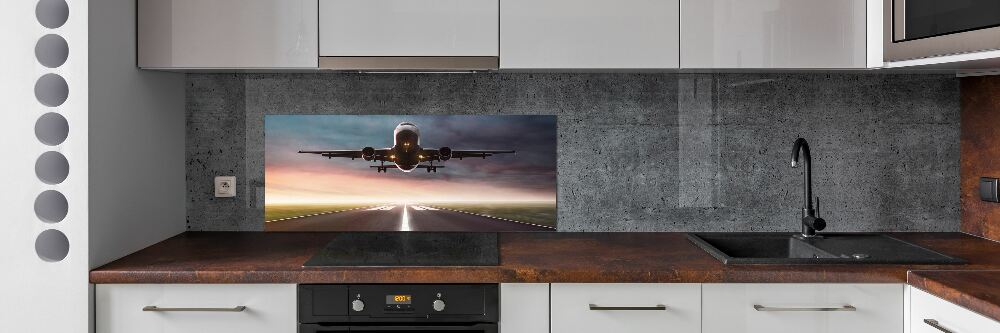 Crédence en verre trempé Avion au décollage