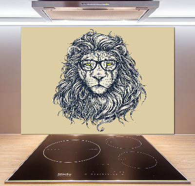 Crédence en verre trempé Lion hipster