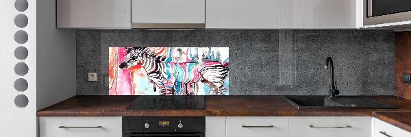 Panneau crédence cuisine Zèbre coloré