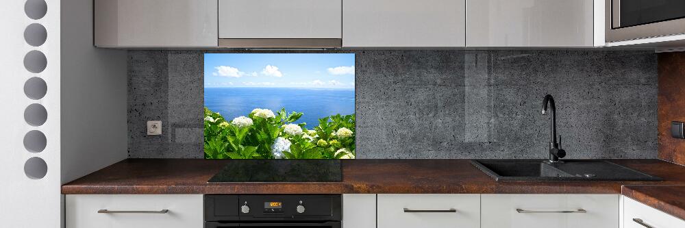 Crédence en verre trempé Fleurs au bord de la mer