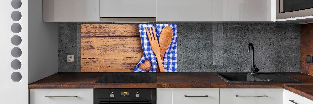 Panneau crédence cuisine Couverts en bois