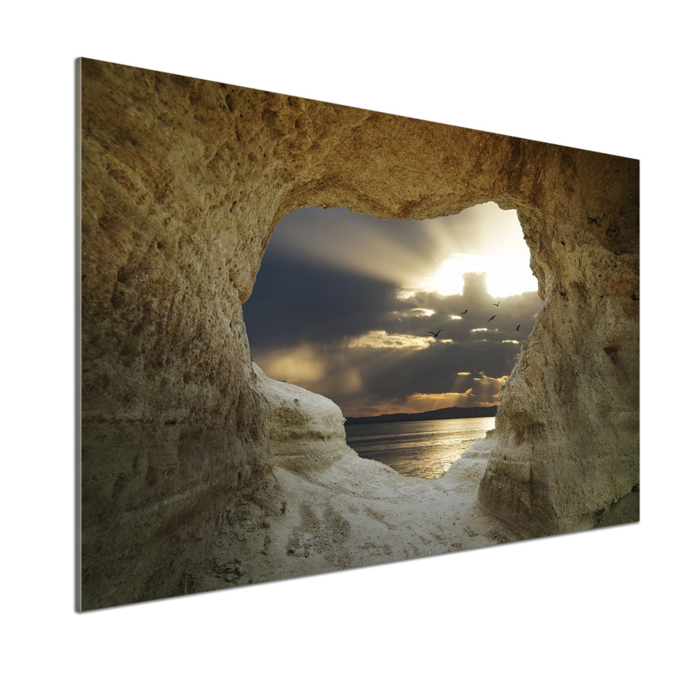 Crédence en verre cuisine Grotte côtière