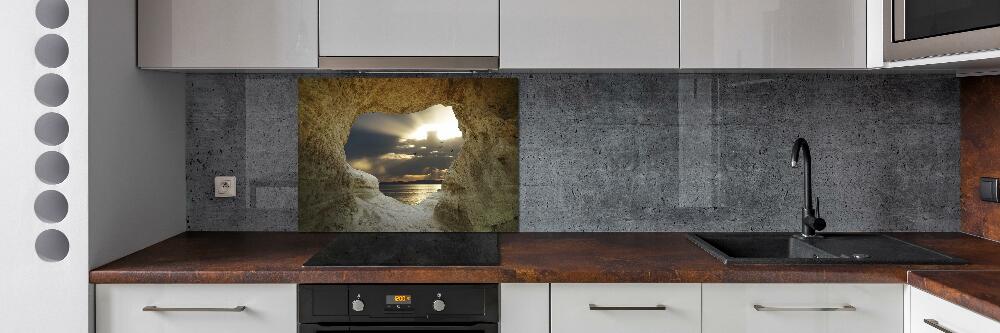 Crédence en verre cuisine Grotte côtière