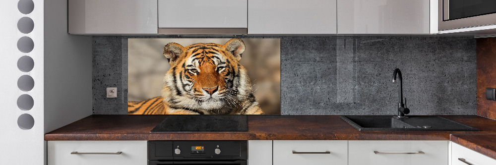 Crédence en verre avec motif Tigre du Bengale