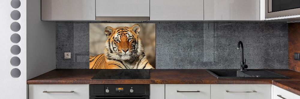 Crédence en verre avec motif Tigre du Bengale