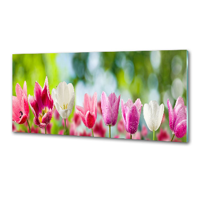 Crédence en verre avec motif Tulipes