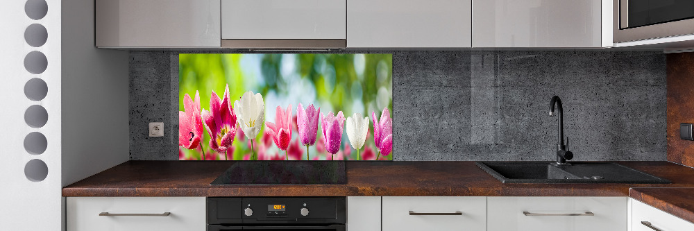 Crédence en verre avec motif Tulipes