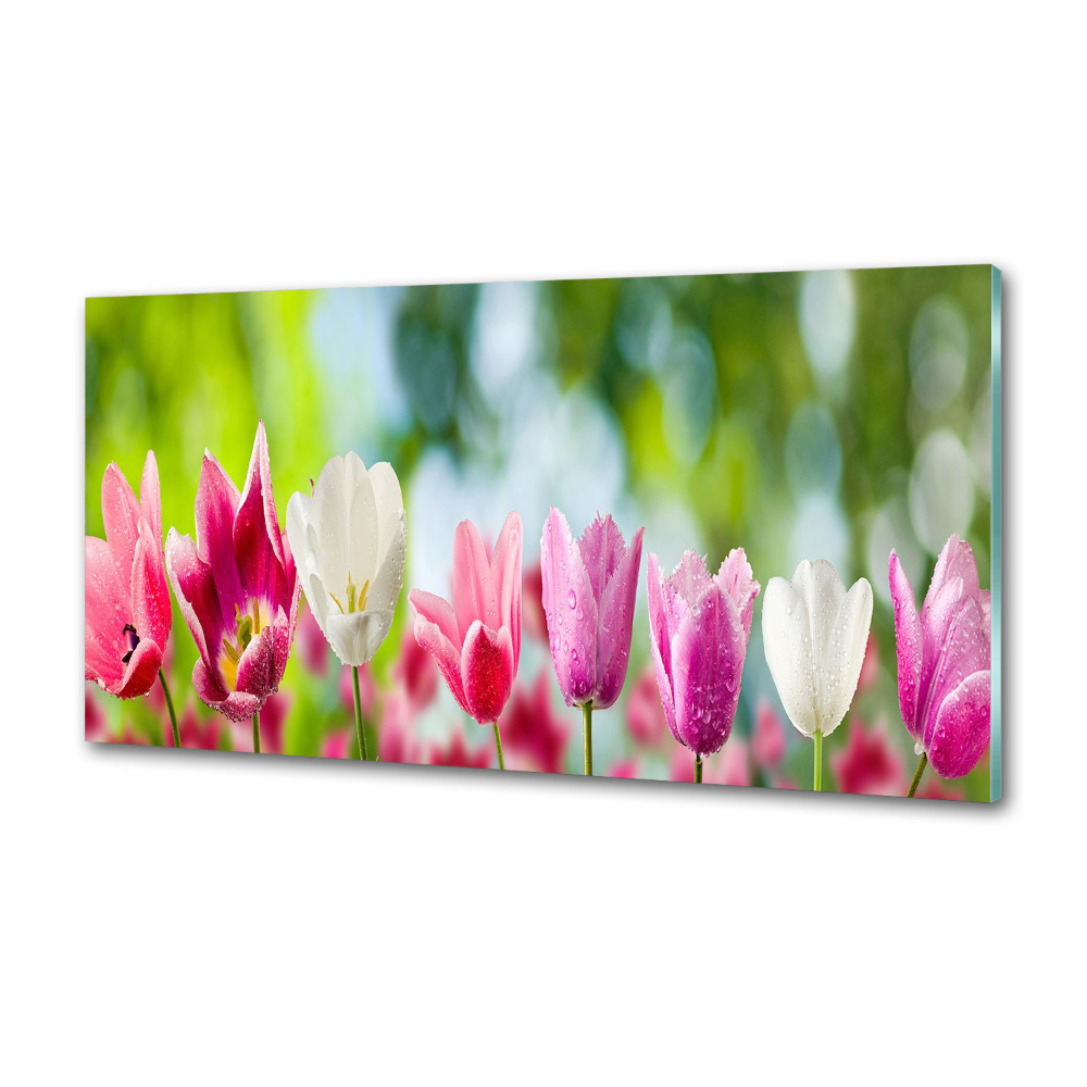 Crédence en verre avec motif Tulipes