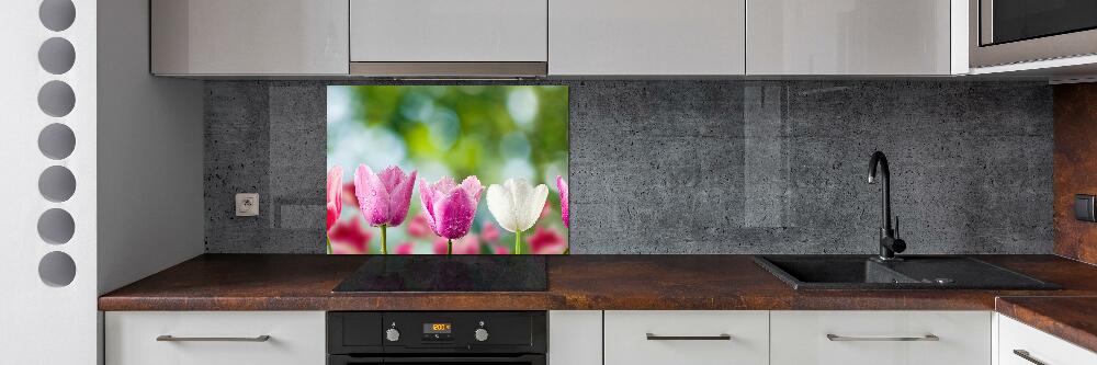 Crédence en verre avec motif Tulipes