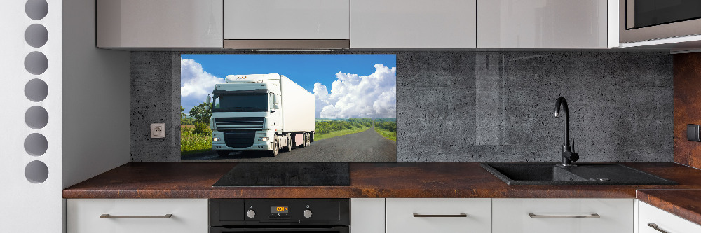 Crédence en verre avec motif Camion blanc