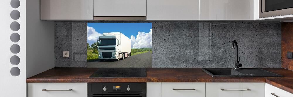 Crédence en verre avec motif Camion blanc