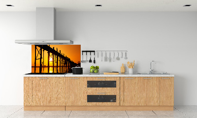 Crédence de cuisine Le pont du coucher de soleil