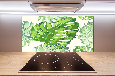 Panneau crédence cuisine Feuilles tropicales monstera