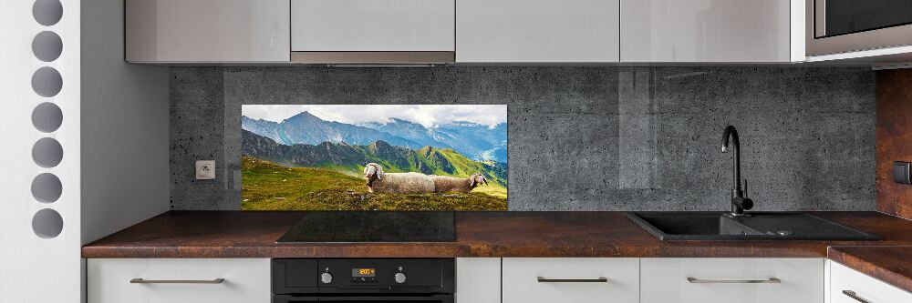 Panneau crédence cuisine Mouton dans les Alpes