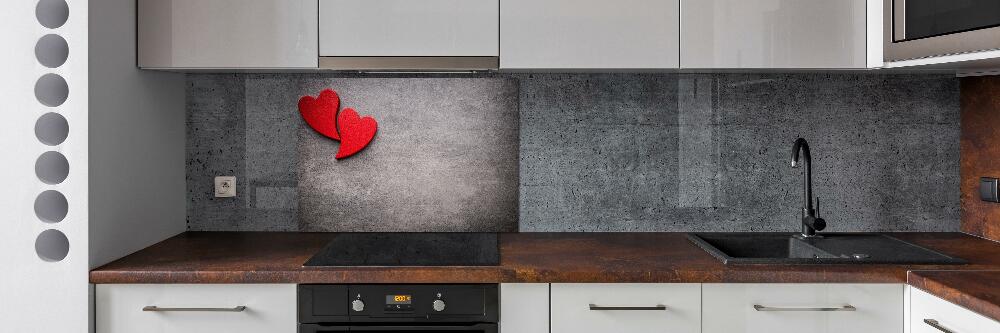 Crédence de cuisine en verre Coeurs rouges