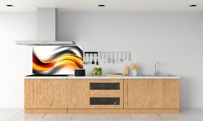 Panneau crédence cuisine Abstraction vagues orange