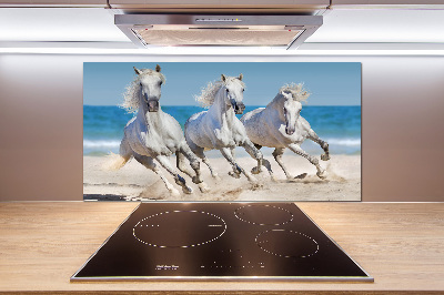 Crédence en verre Plage de chevaux blancs