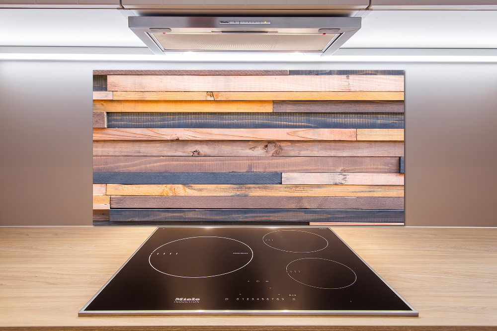 Crédence de cuisine en verre Mur en bois