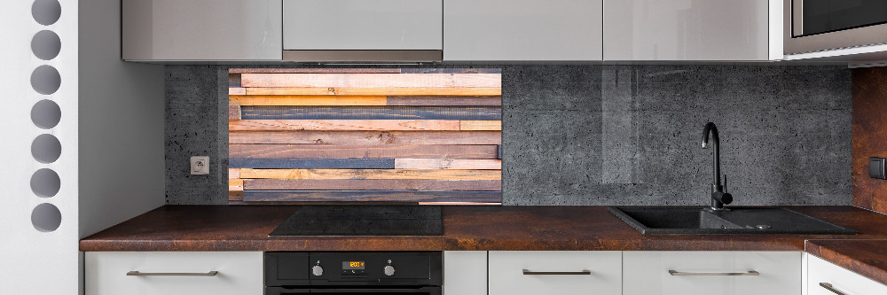 Crédence de cuisine en verre Mur en bois