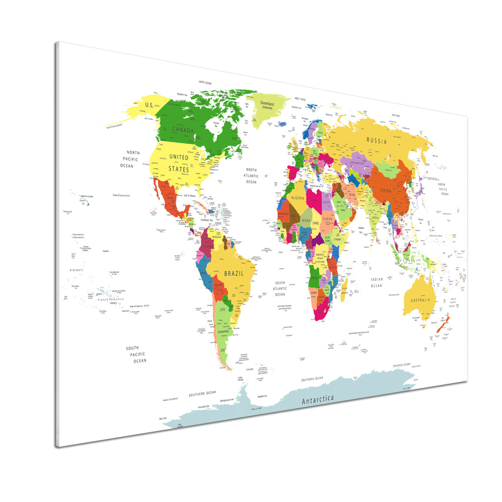 Crédence cuisine en verre Carte du monde