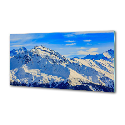 Crédence en verre avec motif Alpes en hiver