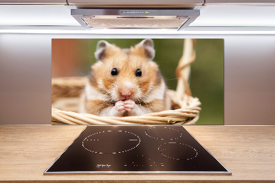 Crédence cuisine en verre trempé Hamster dans un panier