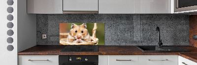 Crédence cuisine en verre trempé Hamster dans un panier