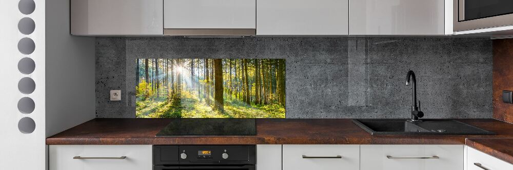 Crédence en verre avec motif Forêt au soleil